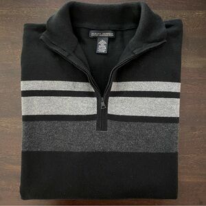 Banana Republic Black Cotton Cashmere Blend Men’s 1/4 Zip Pullover Sweater Large